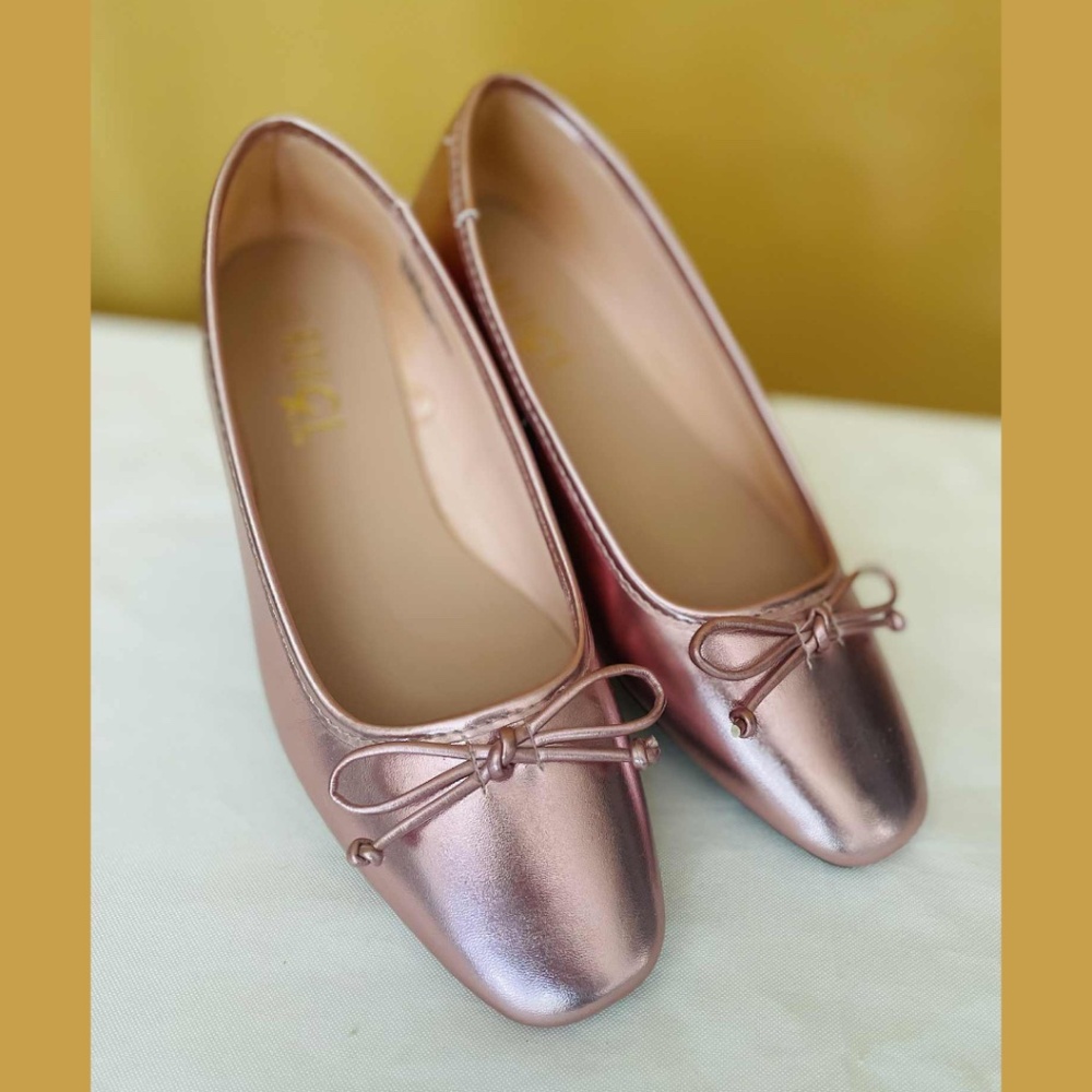 Rouge Pink Rose Gold Metallic Ballet Flats - 7.5 - 7 1/2